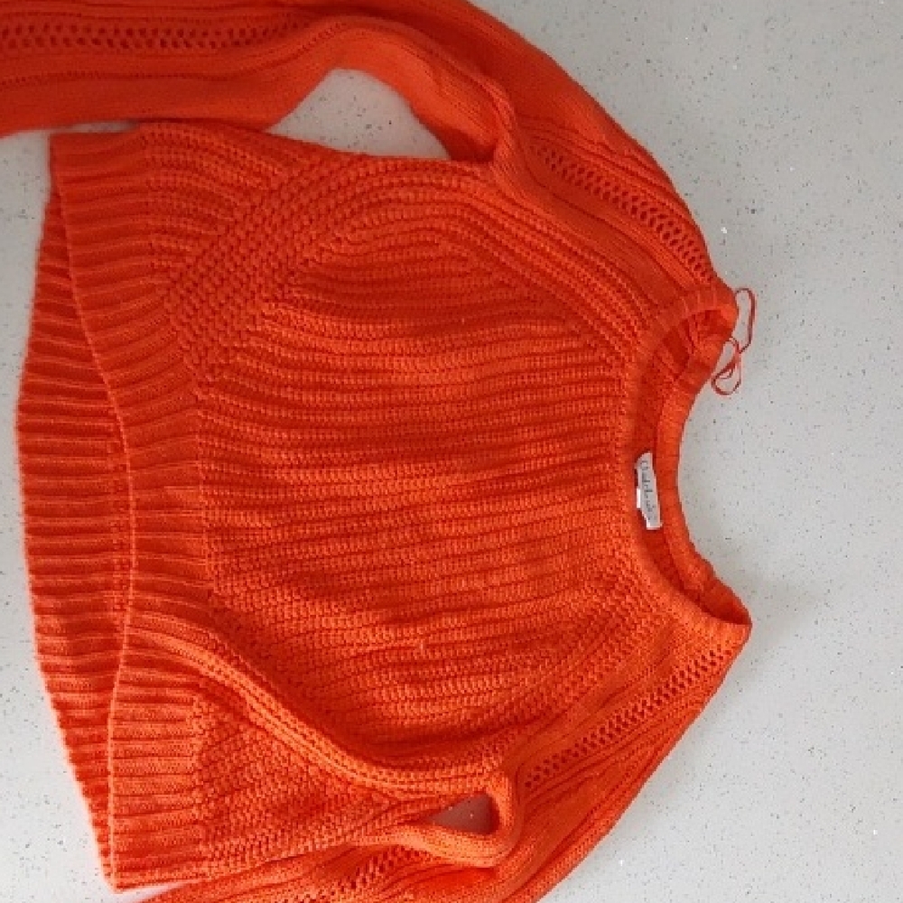Cloud Chaser Bright Orange Knit Crewneck Sweater